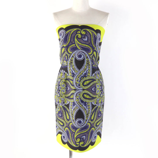 LANVIN one piece Main: 58% polyester, Main: 29% elastane, Main: 13% polyamide, Lining: 100% silk Yellow Blue type Women 34 Used Authentic