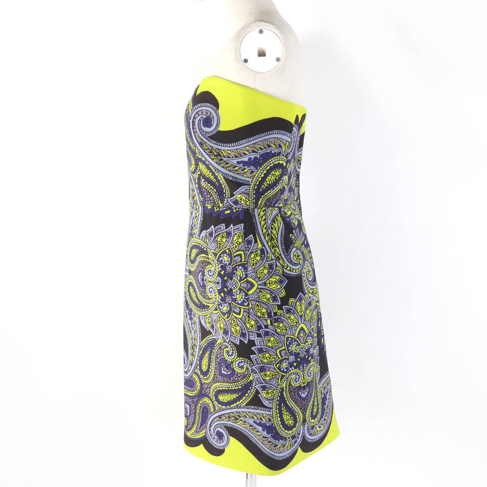 LANVIN one piece Main: 58% polyester, Main: 29% elastane, Main: 13% polyamide, Lining: 100% silk Yellow Blue type Women 34 Used Authentic