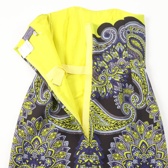 LANVIN one piece Main: 58% polyester, Main: 29% elastane, Main: 13% polyamide, Lining: 100% silk Yellow Blue type Women 34 Used Authentic