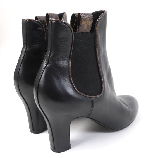 LOUIS VUITTON short boots Main: Leather black Women 38 1/2 Used Authentic