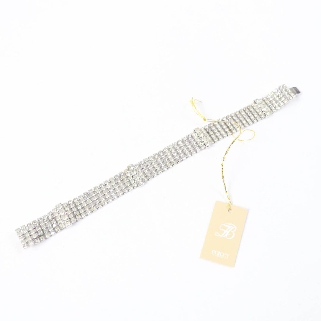FOXEY bracelet Main: Cubic zirconia Crystal Silver Women Used Authentic