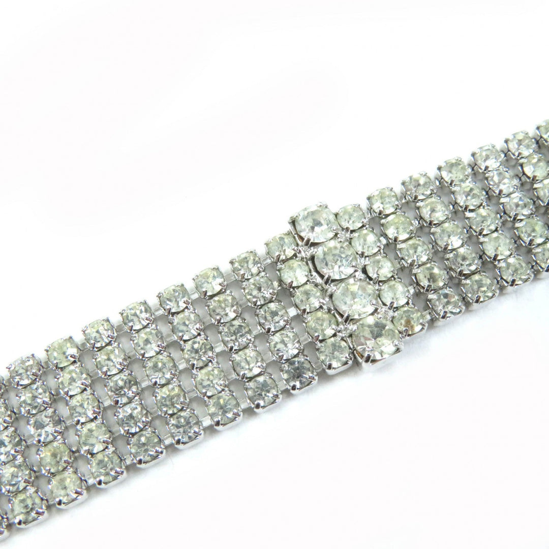 FOXEY bracelet Main: Cubic zirconia Crystal Silver Women Used Authentic