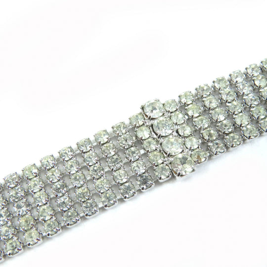 FOXEY bracelet Main: Cubic zirconia Crystal Silver Women Used Authentic