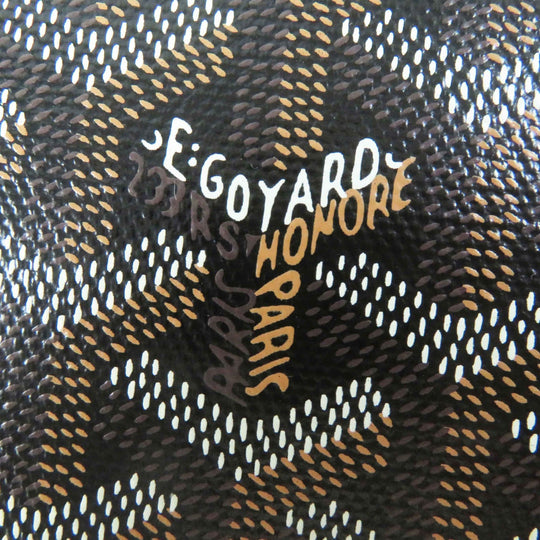 GOYARD Shoulder Bag Main: PVC, Part: Calfskin, Part: Wood Black brown white Monte Carlo PM Women Used Authentic