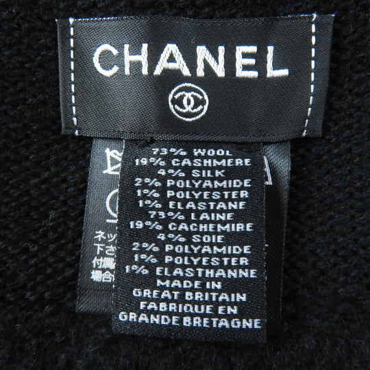 CHANEL gloves Main: 73% wool, 19% cashmere, 4% silk, 2% nylon, 1% polyester Black White Two-piece set Women Used Authentic