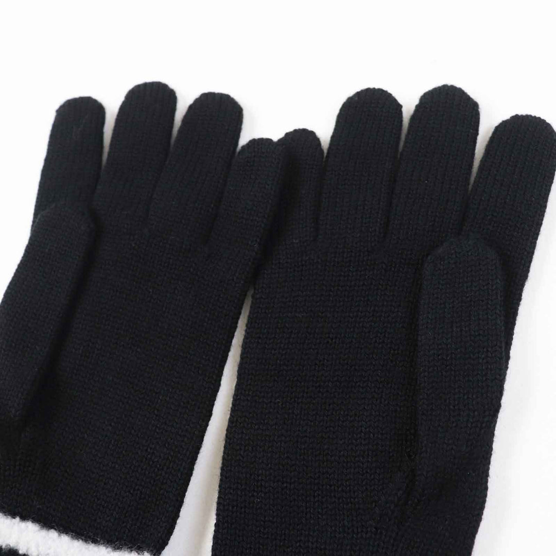 CHANEL gloves Main: 73% wool, 19% cashmere, 4% silk, 2% nylon, 1% polyester Black White Two-piece set Women Used Authentic