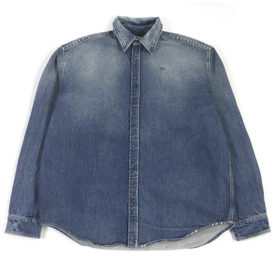 BALENCIAGA Long sleeve shirt 678363 Main: 100% cotton, Part: 100% polyester Indigo blue mens S Used Authentic