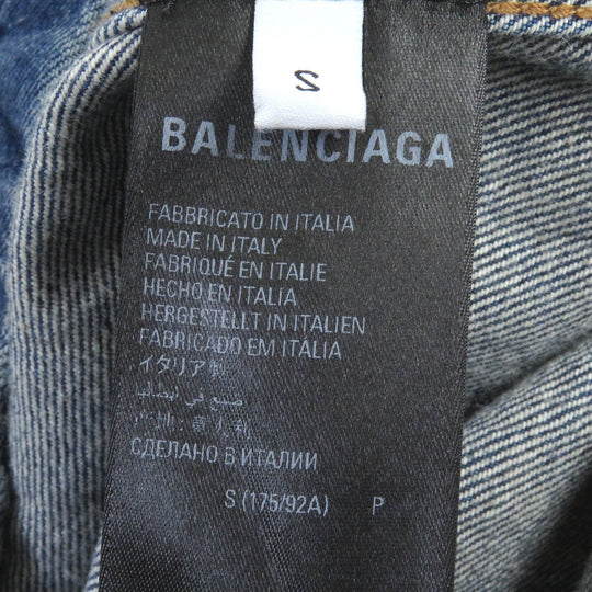 BALENCIAGA Long sleeve shirt 678363 Main: 100% cotton, Part: 100% polyester Indigo blue mens S Used Authentic