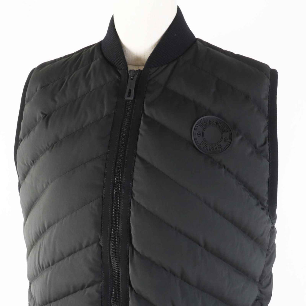 HERMES Down vest 4H0169DR polyester black 38