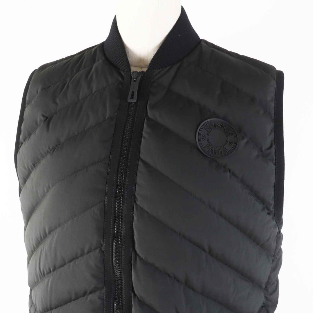 HERMES Down vest 4H0169DR polyester black 38
