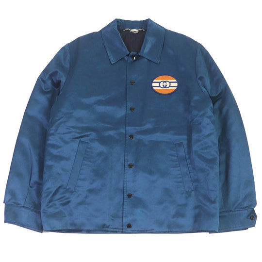 GUCCI Blouson 645702 Outer: 70% cotton, Outer: 30% rayon, Lining: 100% nylon, Part: 68% wool, Part: 32% rayon blue mens 48 Used Authentic