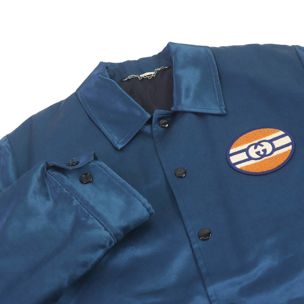GUCCI Blouson 645702 Outer: 70% cotton, Outer: 30% rayon, Lining: 100% nylon, Part: 68% wool, Part: 32% rayon blue mens 48 Used Authentic
