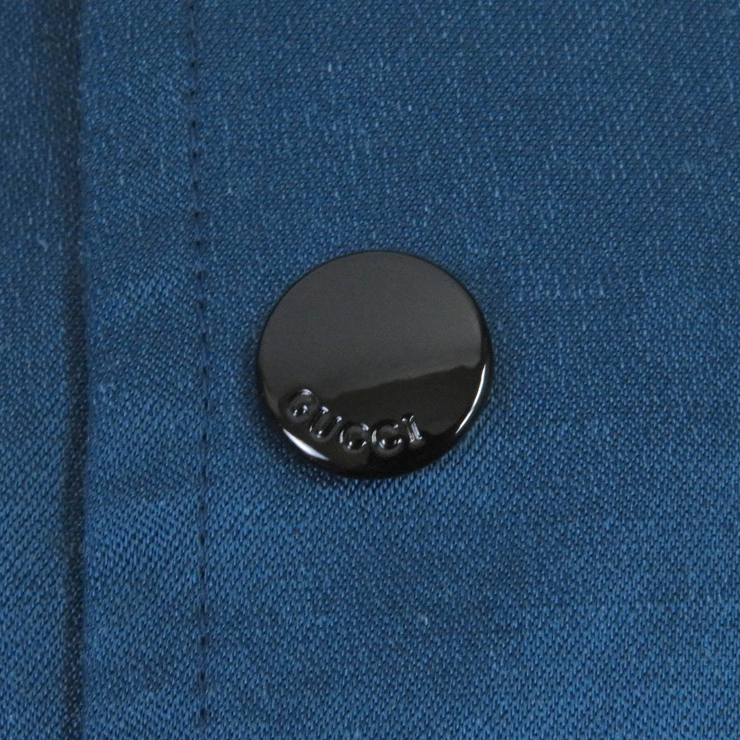 GUCCI Blouson 645702 Outer: 70% cotton, Outer: 30% rayon, Lining: 100% nylon, Part: 68% wool, Part: 32% rayon blue mens 48 Used Authentic