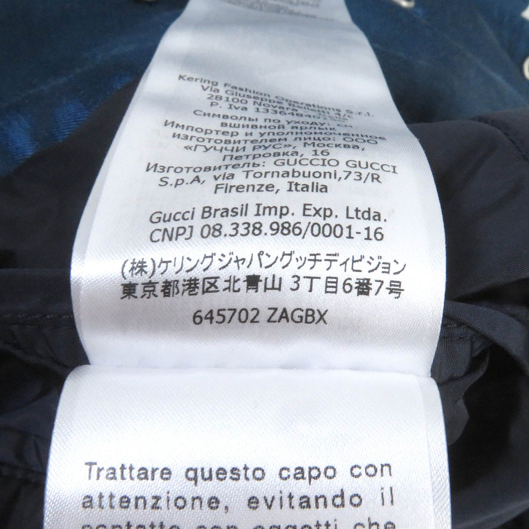 GUCCI Blouson 645702 Outer: 70% cotton, Outer: 30% rayon, Lining: 100% nylon, Part: 68% wool, Part: 32% rayon blue mens 48 Used Authentic