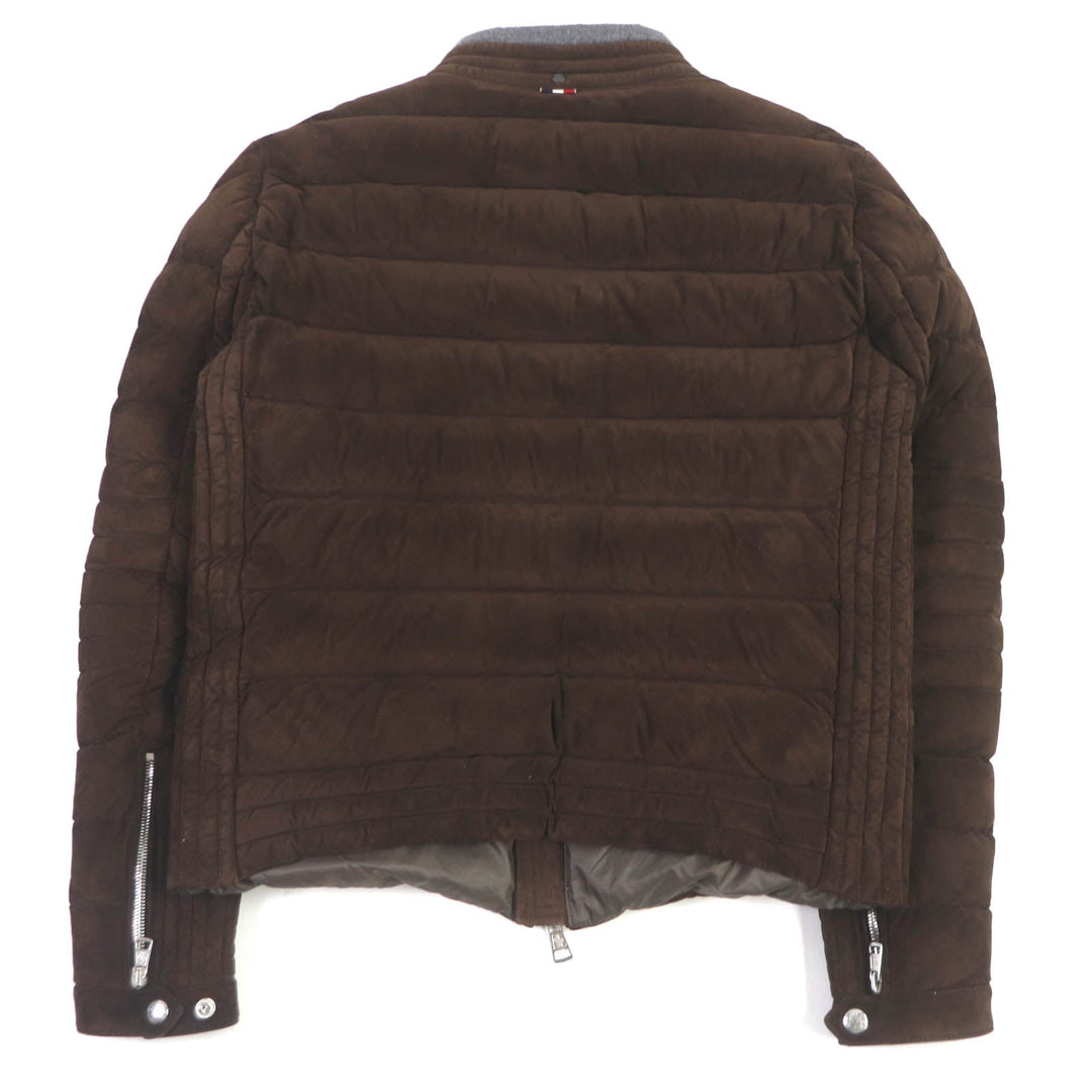 MONCLER Down jacket Outer: goat leather, Lining: 100% nylon, Part: 100% wool, Filling: 90% down, Filling: 10% feather Brown LEFRANC GIUBBOTTO mens 2 Used Authentic