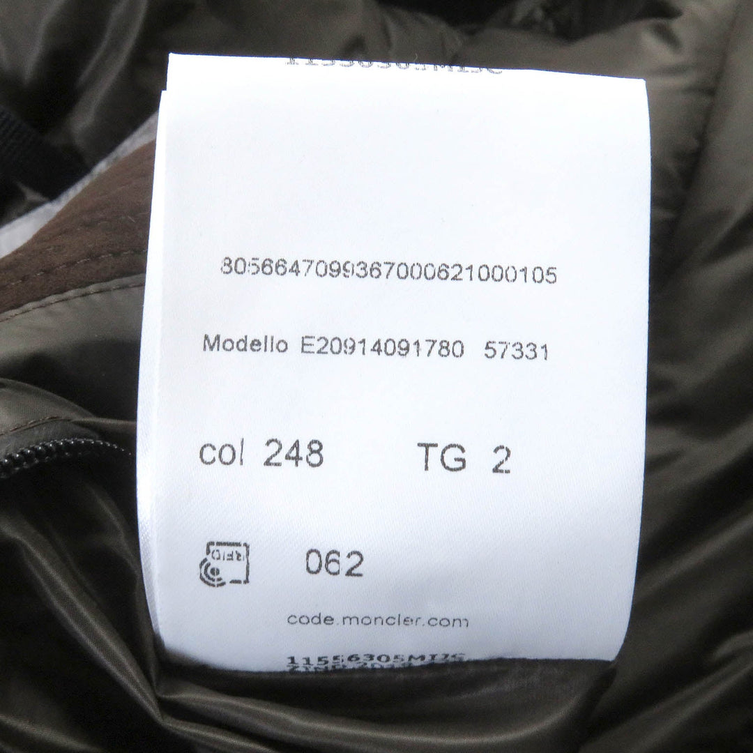 MONCLER Down jacket Outer: goat leather, Lining: 100% nylon, Part: 100% wool, Filling: 90% down, Filling: 10% feather Brown LEFRANC GIUBBOTTO mens 2 Used Authentic