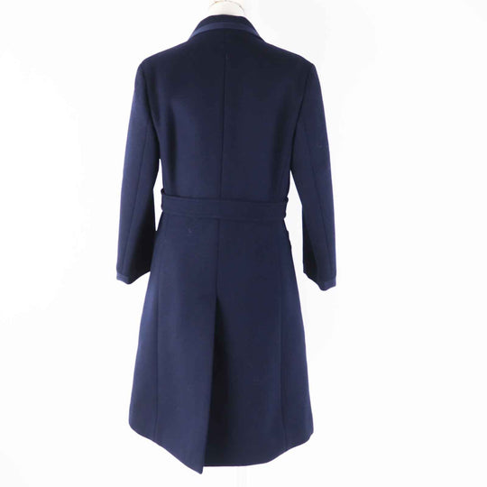 GUCCI Chester coat 669525 Outer: 98% wool, Outer: 2% nylon, Filling: 100% polyester, Lining: 100% rayon, Leather part: sheepskin Navy Women 38 Used Authentic