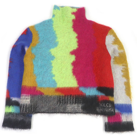 DOLCE&GABBANA sweater GXH41T Main: 64% mohair, Main: 29% polyamide, Main: 7% wool multicolor mens S Used Authentic