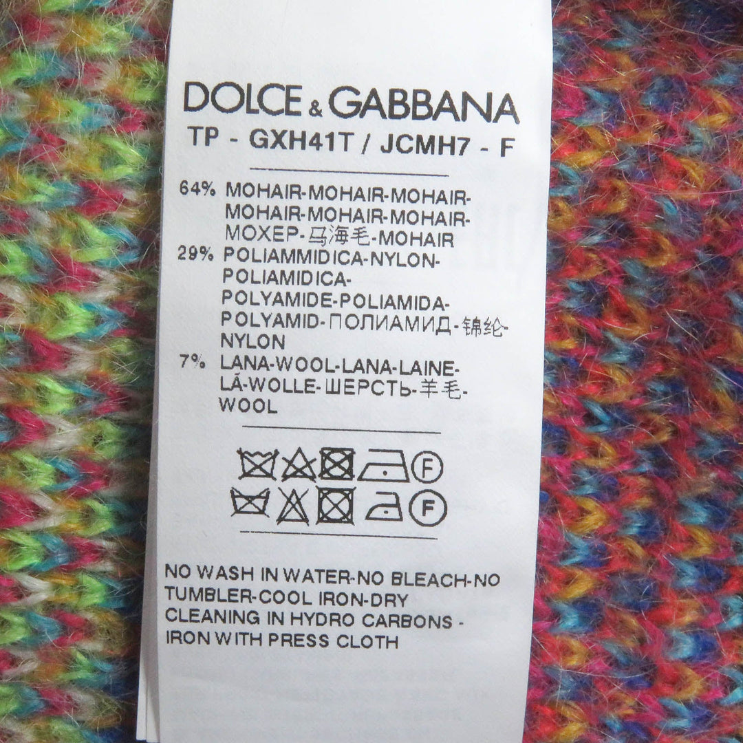 DOLCE&GABBANA sweater GXH41T Main: 64% mohair, Main: 29% polyamide, Main: 7% wool multicolor mens S Used Authentic