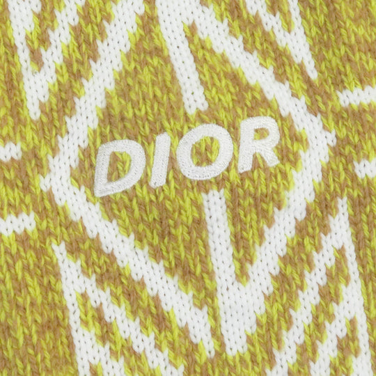 Dior HOMME sweater 313M650AT477 Main: 67% wool, Main: 33% polyester, Part: 100% rayon yellow CD Diamond Ski Capsule mens L Used Authentic