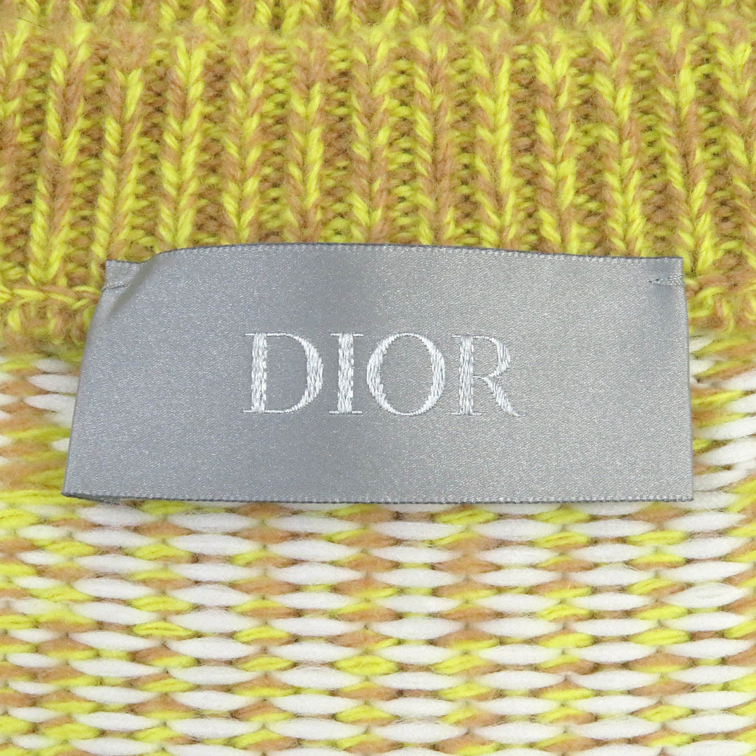 Dior HOMME sweater 313M650AT477 Main: 67% wool, Main: 33% polyester, Part: 100% rayon yellow CD Diamond Ski Capsule mens L Used Authentic