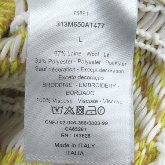 Dior HOMME sweater 313M650AT477 Main: 67% wool, Main: 33% polyester, Part: 100% rayon yellow CD Diamond Ski Capsule mens L Used Authentic