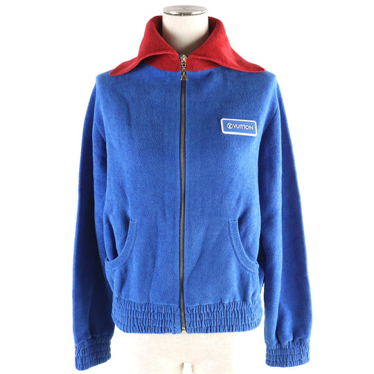 LOUIS VUITTON Jacket Outer material: 41% cotton, Outer material: 40% wool, Outer material: 13% silk, Outer material: 5% nylon, Outer material: 1% polyurethane Blue red Women Equivalent to S size Used Authentic
