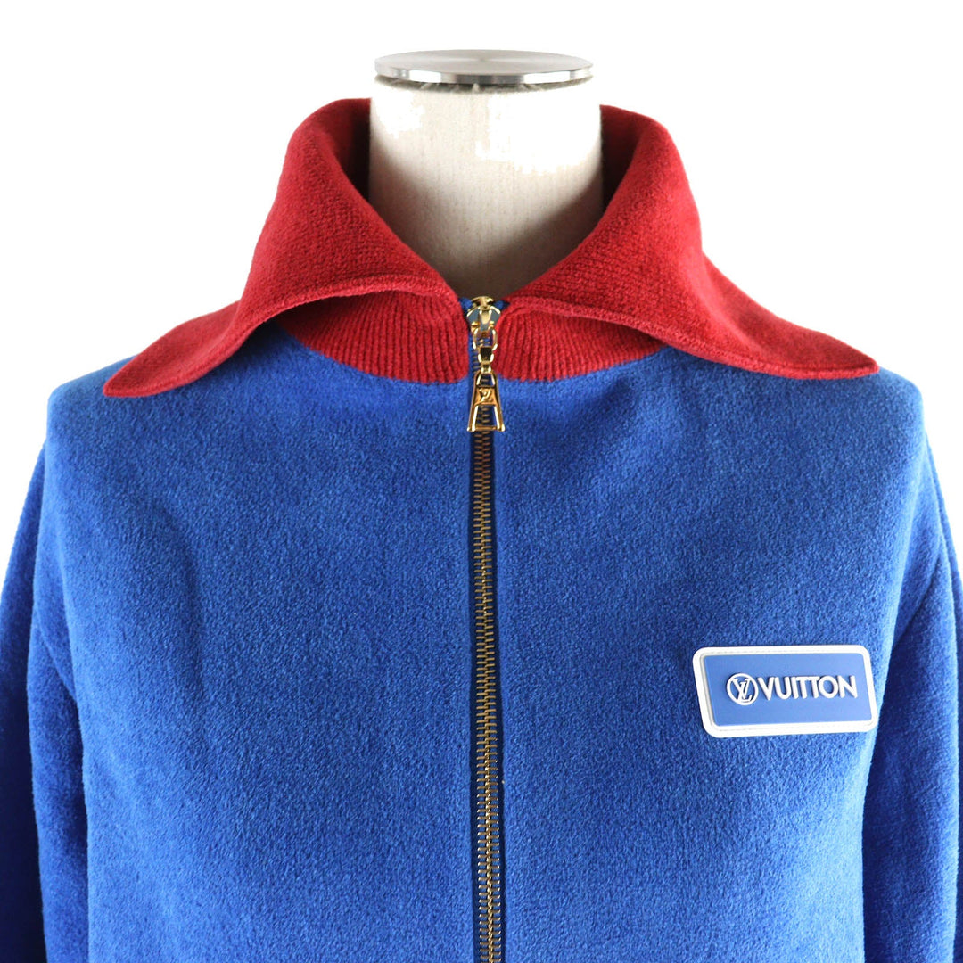 LOUIS VUITTON Jacket Outer material: 41% cotton, Outer material: 40% wool, Outer material: 13% silk, Outer material: 5% nylon, Outer material: 1% polyurethane Blue red Women Equivalent to S size Used Authentic