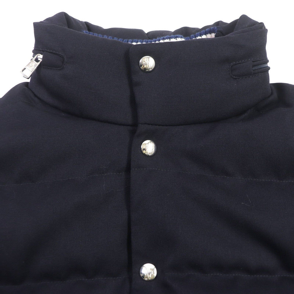 MONCLER Down jacket Outer: 100% wool, Part: 100% wool, Part: 100% wool, Lining: 100% nylon, Lining: 100% nylon Dark navy BESS mens 3 Used Authentic