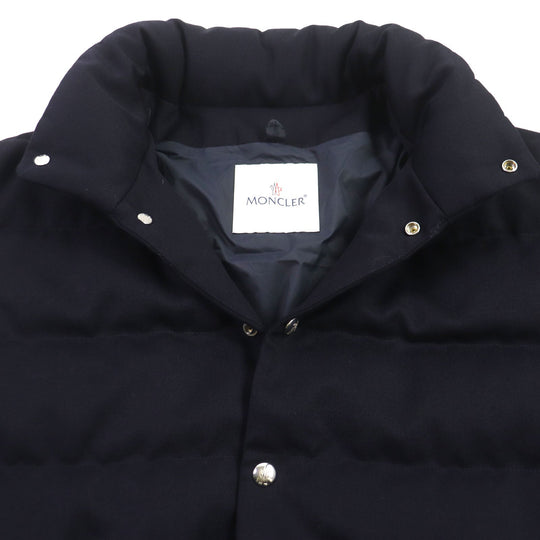 MONCLER Down jacket Outer: 100% wool, Part: 100% wool, Part: 100% wool, Lining: 100% nylon, Lining: 100% nylon Dark navy BESS mens 3 Used Authentic