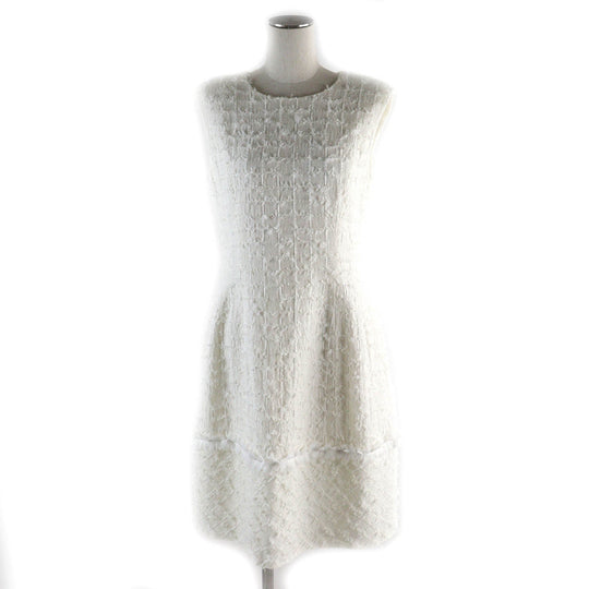 FOXEY one piece 35354 Outer material: 71% cotton, Outer material: 23% nylon, Outer material: 6% rayon, Lining: 100% cupra, Part: 100% polyester Ivory Vanilla Whip Women 42 Used Authentic