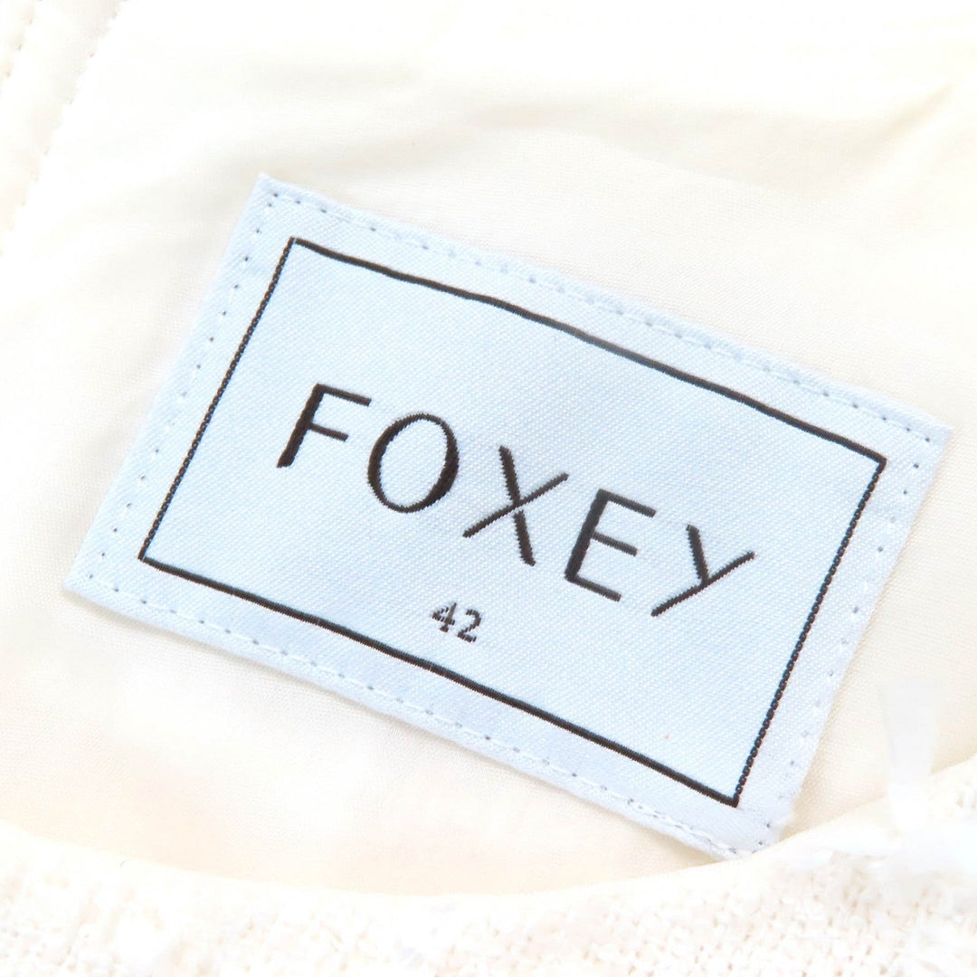FOXEY one piece 35354 Outer material: 71% cotton, Outer material: 23% nylon, Outer material: 6% rayon, Lining: 100% cupra, Part: 100% polyester Ivory Vanilla Whip Women 42 Used Authentic