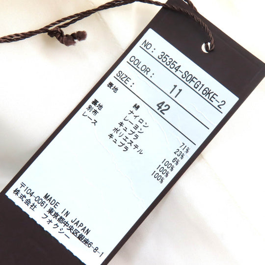 FOXEY one piece 35354 Outer material: 71% cotton, Outer material: 23% nylon, Outer material: 6% rayon, Lining: 100% cupra, Part: 100% polyester Ivory Vanilla Whip Women 42 Used Authentic
