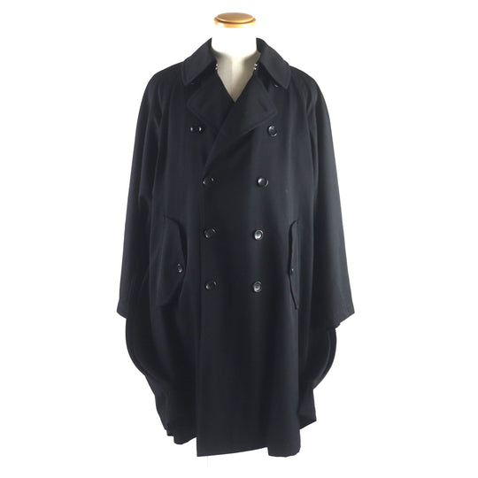 COMME des GARCONS HOMME PLUS trench coat Outer: 100% wool, Lining: 100% cupra black PK-C002 Wire Side Slit Wide mens S Used Authentic