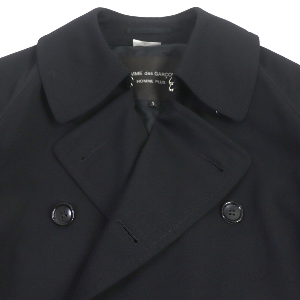 COMME des GARCONS HOMME PLUS trench coat Outer: 100% wool, Lining: 100% cupra black PK-C002 Wire Side Slit Wide mens S Used Authentic