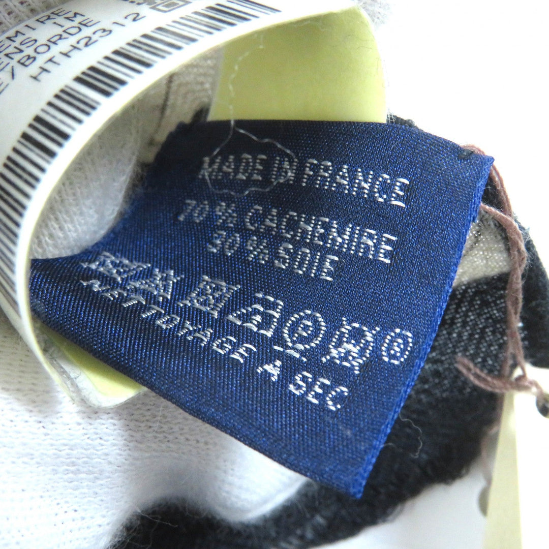 HERMES Stall 694134T Main: 70% cashmere, Main: 30% silk NATUREL/ARDOISE/BORDE Rectangle Colliers de Chiens Imprimeur Fou Women Used Authentic