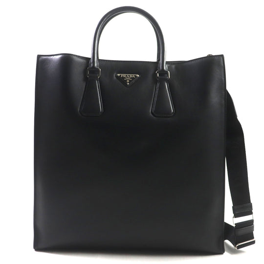 PRADA Tote Bag 2VG111 Main: Leather black mens Used Authentic