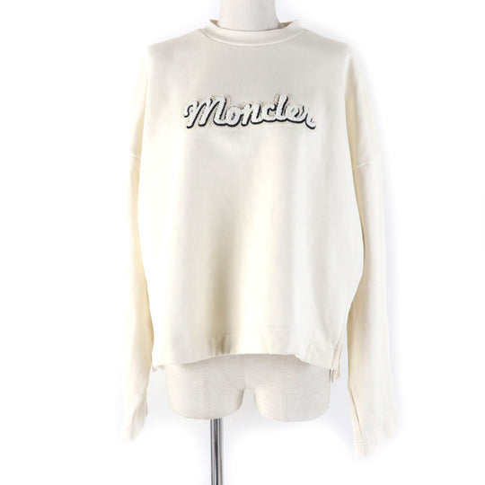 MONCLER sweat Main: 91% cotton, Main: 9% nylon, Part: 98% cotton, Part: 2% polyurethane Ivory FELPA Women S Used Authentic