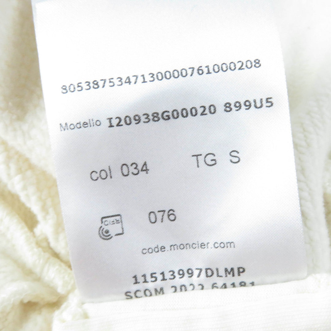 MONCLER sweat Main: 91% cotton, Main: 9% nylon, Part: 98% cotton, Part: 2% polyurethane Ivory FELPA Women S Used Authentic