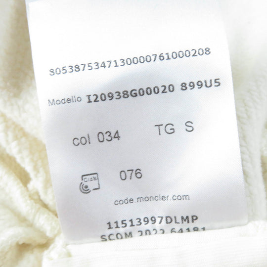 MONCLER sweat Main: 91% cotton, Main: 9% nylon, Part: 98% cotton, Part: 2% polyurethane Ivory FELPA Women S Used Authentic