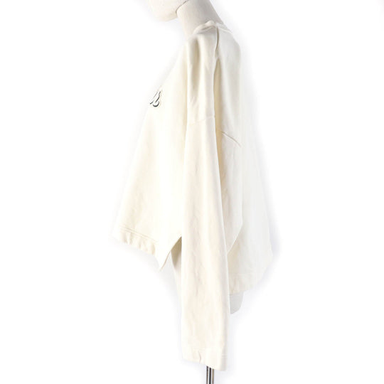 MONCLER sweat Main: 91% cotton, Main: 9% nylon, Part: 98% cotton, Part: 2% polyurethane Ivory FELPA Women S Used Authentic
