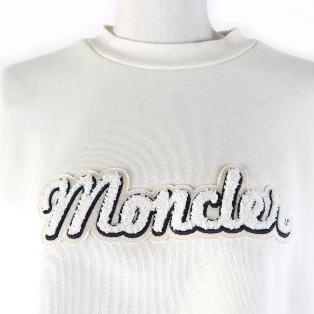 MONCLER sweat Main: 91% cotton, Main: 9% nylon, Part: 98% cotton, Part: 2% polyurethane Ivory FELPA Women S Used Authentic