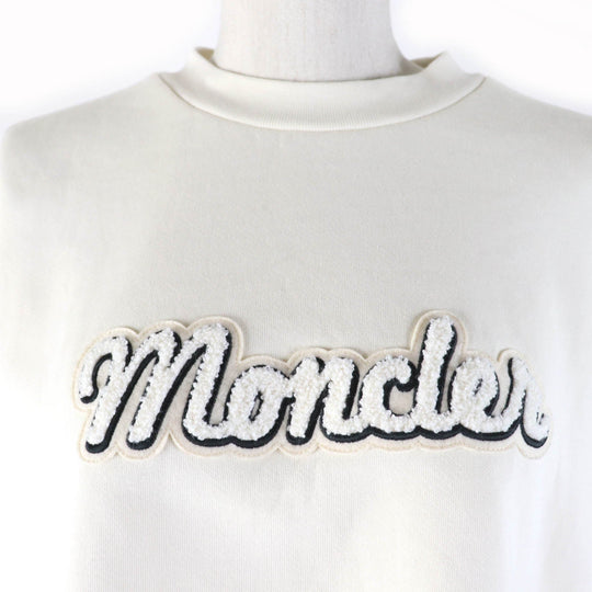 MONCLER sweat Main: 91% cotton, Main: 9% nylon, Part: 98% cotton, Part: 2% polyurethane Ivory FELPA Women S Used Authentic