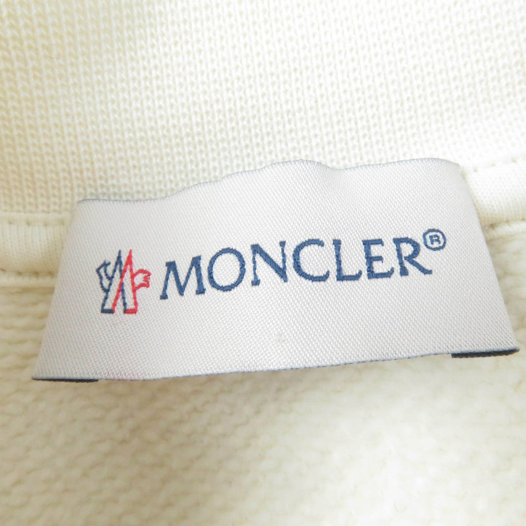 MONCLER sweat Main: 91% cotton, Main: 9% nylon, Part: 98% cotton, Part: 2% polyurethane Ivory FELPA Women S Used Authentic