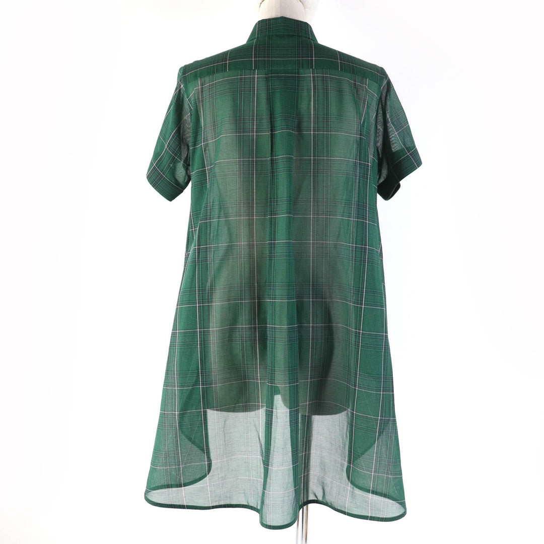 Sacai Short sleeve shirt 22-05989 Main: 50% cotton, Main: 50% polyester, Part: 100% polyester green Women 2 Used Authentic