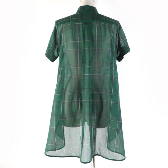 Sacai Short sleeve shirt 22-05989 Main: 50% cotton, Main: 50% polyester, Part: 100% polyester green Women 2 Used Authentic