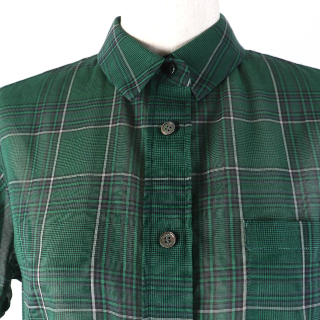 Sacai Short sleeve shirt 22-05989 Main: 50% cotton, Main: 50% polyester, Part: 100% polyester green Women 2 Used Authentic