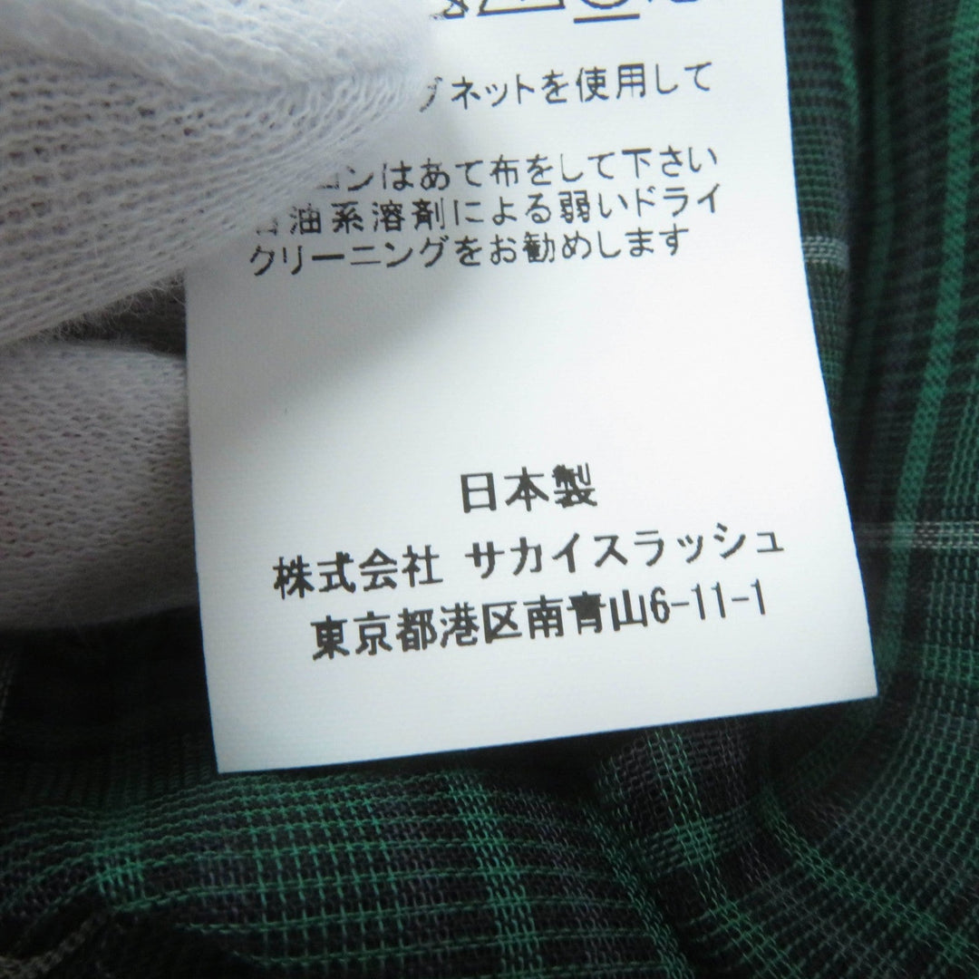 Sacai Short sleeve shirt 22-05989 Main: 50% cotton, Main: 50% polyester, Part: 100% polyester green Women 2 Used Authentic