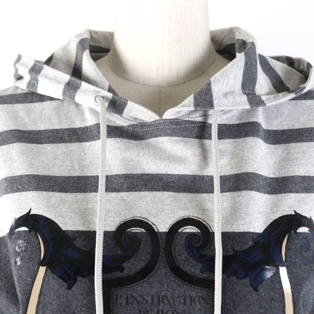 HERMES one piece Main: 100% cotton, part: 82% cotton, part: 16% nylon, part: 2% polyurethane gray Mariniere Women 34 Used Authentic