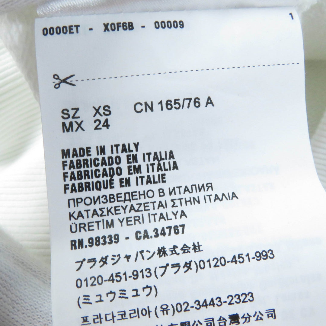 PRADA Hoodie 139693 Main: 100% cotton, some parts: 98% cotton, some parts: 2% elastane white Women XS Used Authentic